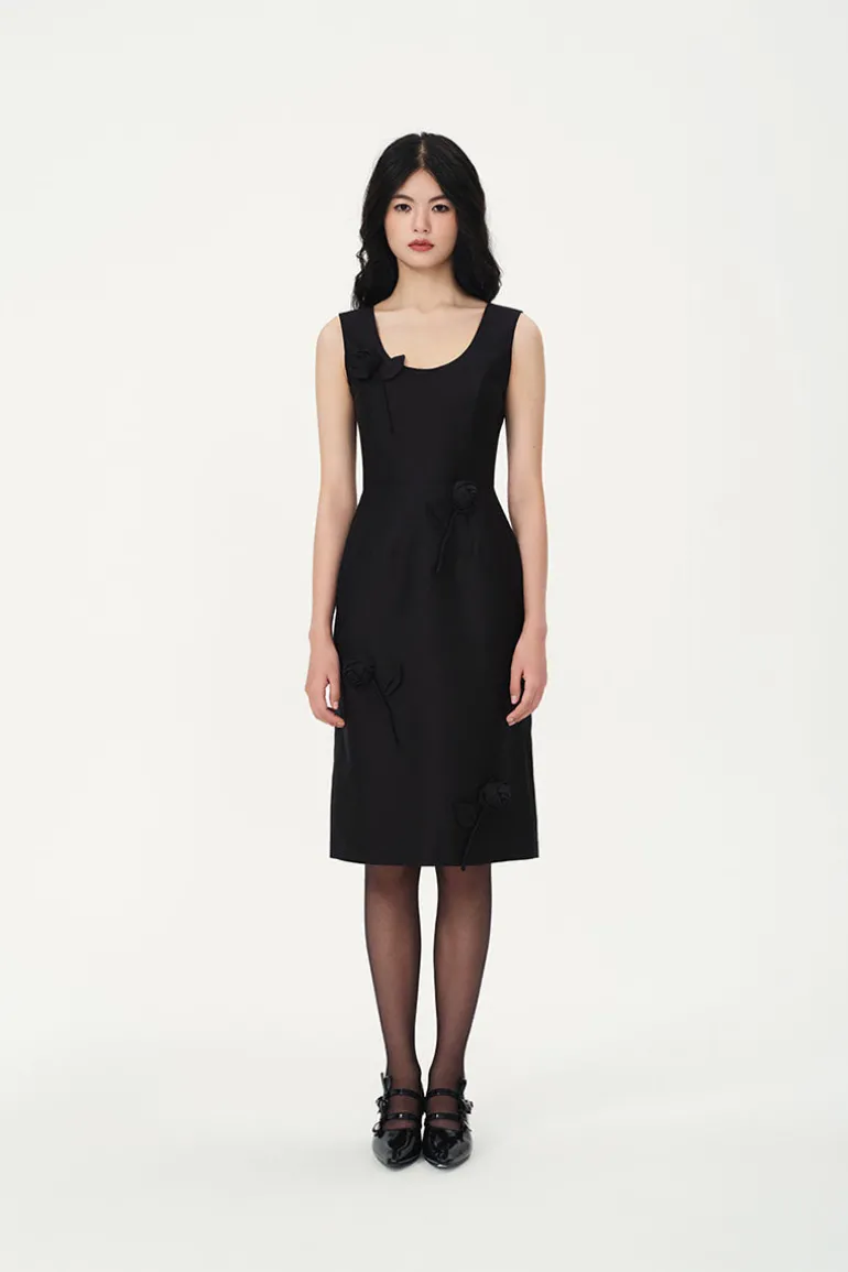 Dresses | Midi Dresses<CULT MIA ROSE APPLIQUÉ DRESS Black