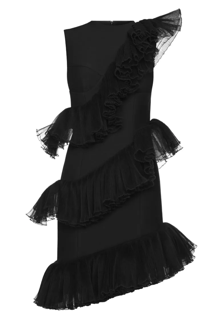 Dresses | Mini Dresses<CULT MIA RUFFLE MINI DRESS Black