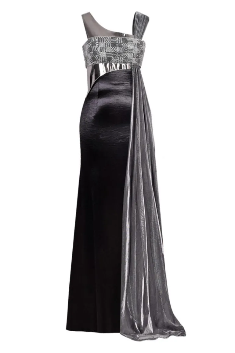 Dresses | Gowns<CULT MIA SEQUIN BUSTIER ASYMMETRIC GOWN Black