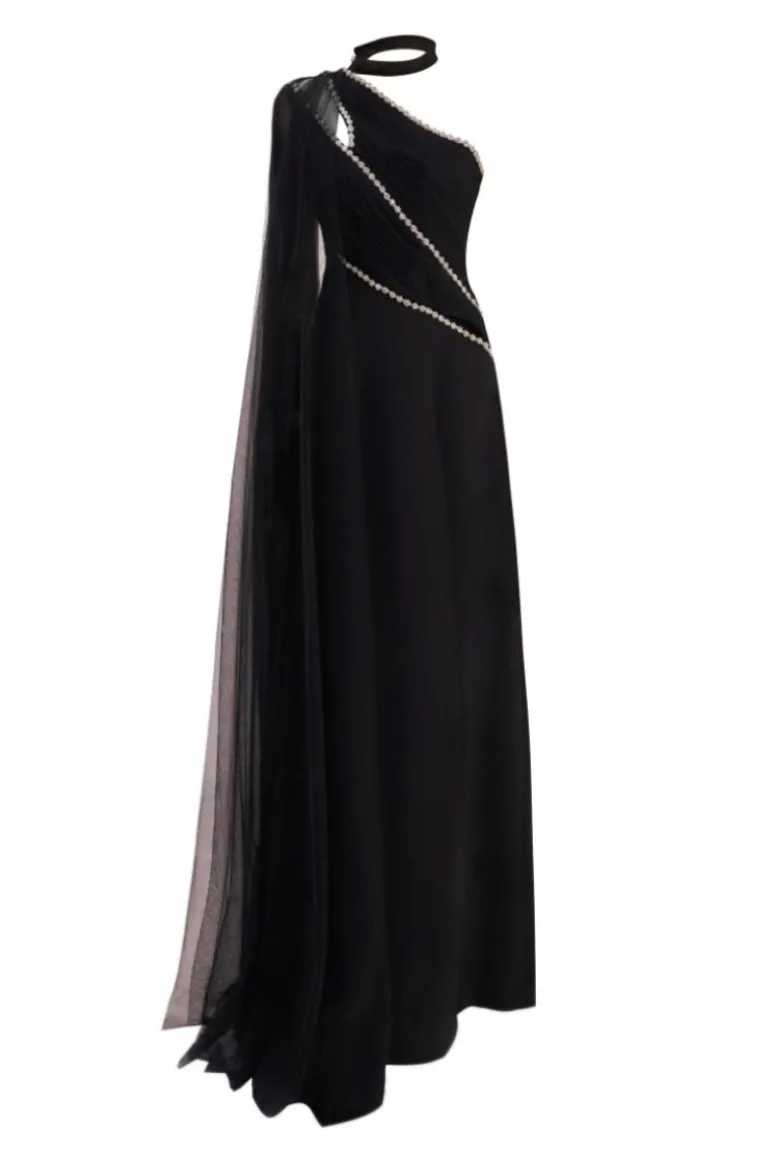 Dresses | Gowns<CULT MIA SLIT ONE-SHOULDER MAXI DRESS Black