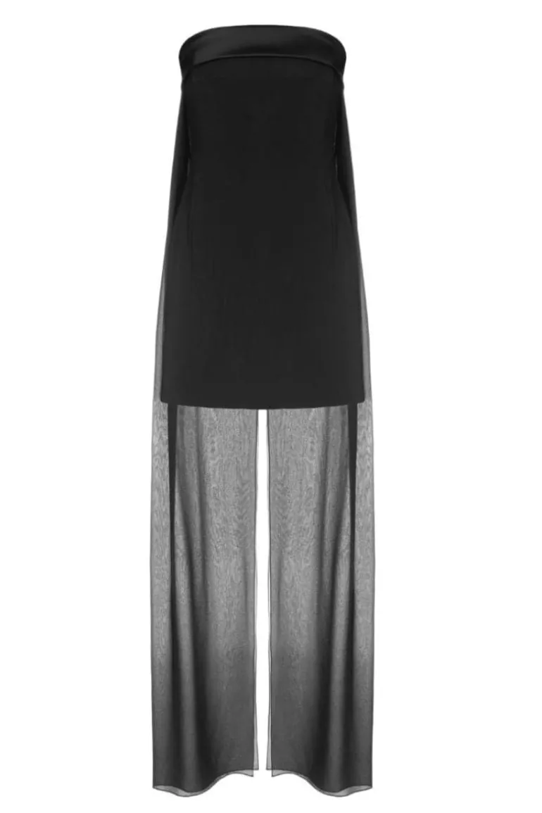 Dresses | Mini Dresses<CULT MIA STRAPLESS MINI DRESS WITH TRAIN Black