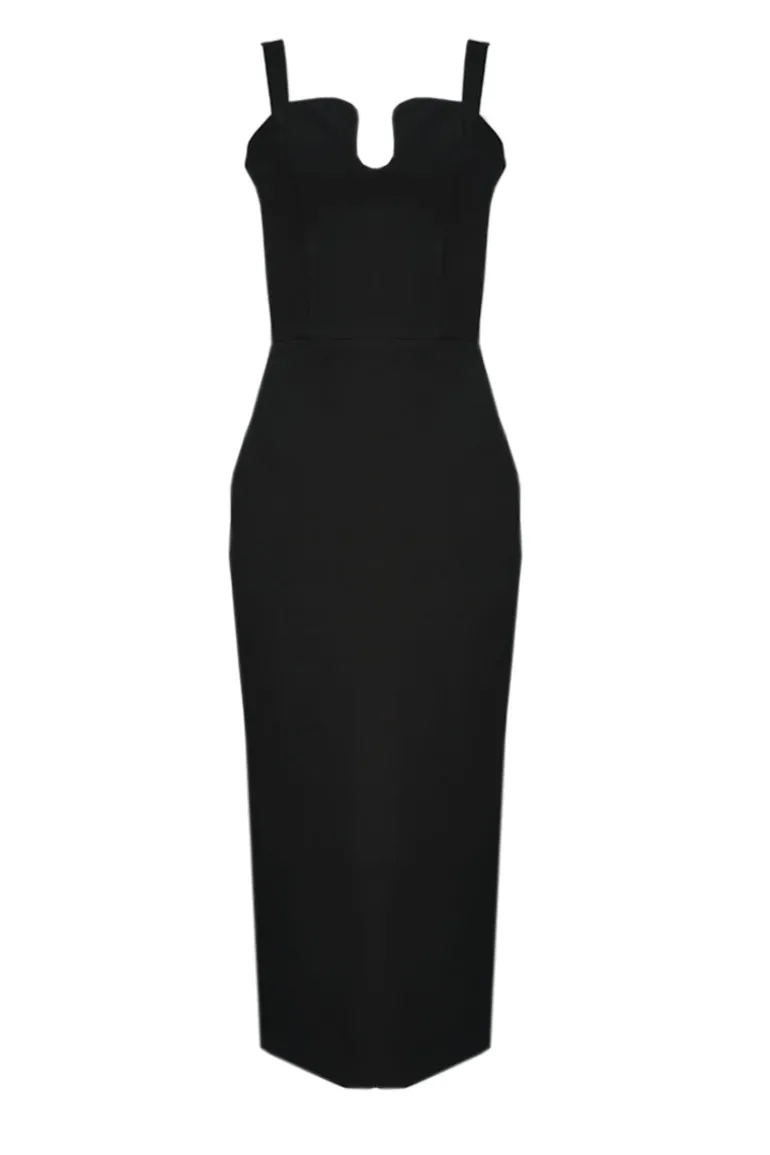 Dresses | Midi Dresses<CULT MIA STRAPPED MIDI CORSET DRESS Black