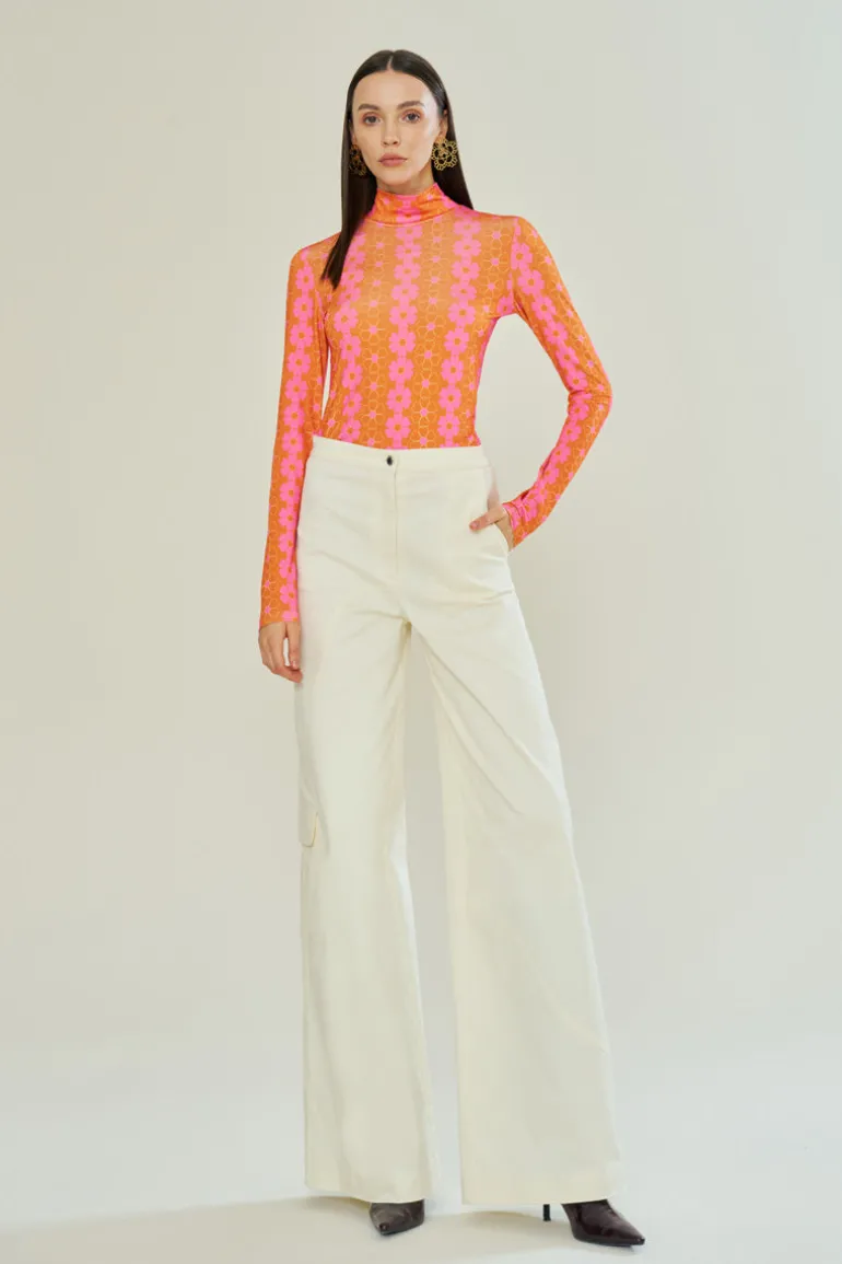 Tops<CULT MIA BLOOMING SUNSET TOP Orange