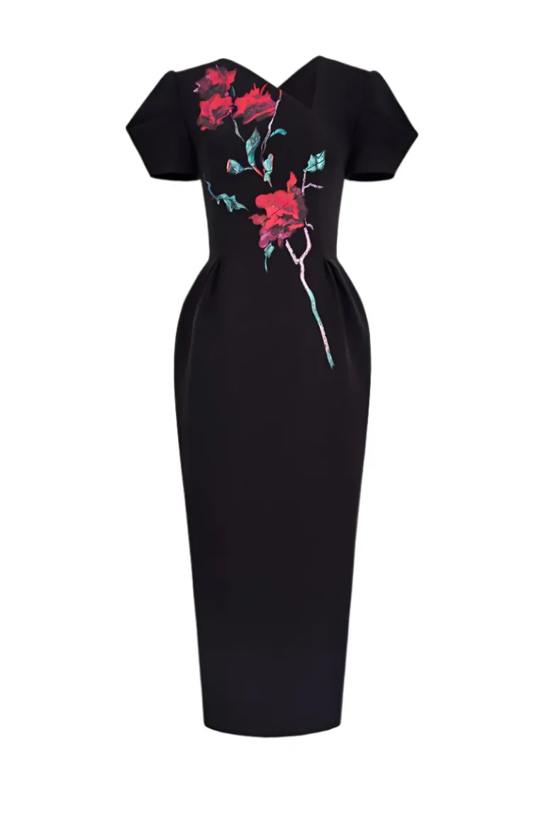 Dresses | Midi Dresses<CULT MIA BLOSSOM NOIR MIDI DRESS Black