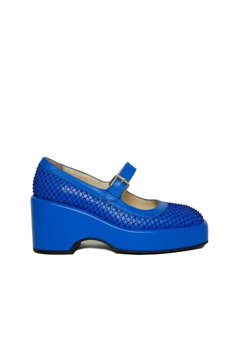 Flats<CULT MIA MARY JANE PLATFORM WITH GEMS Blue