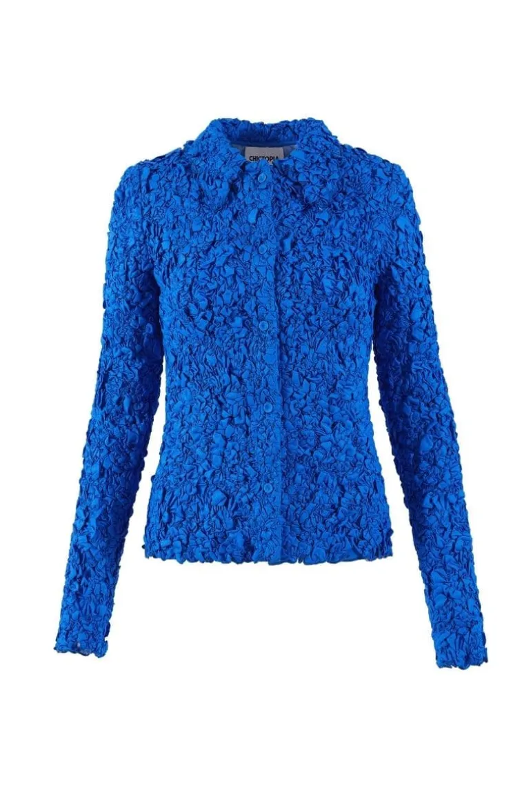 Tops<CULT MIA BLUE SMOCKED SHIRT Navy Blue