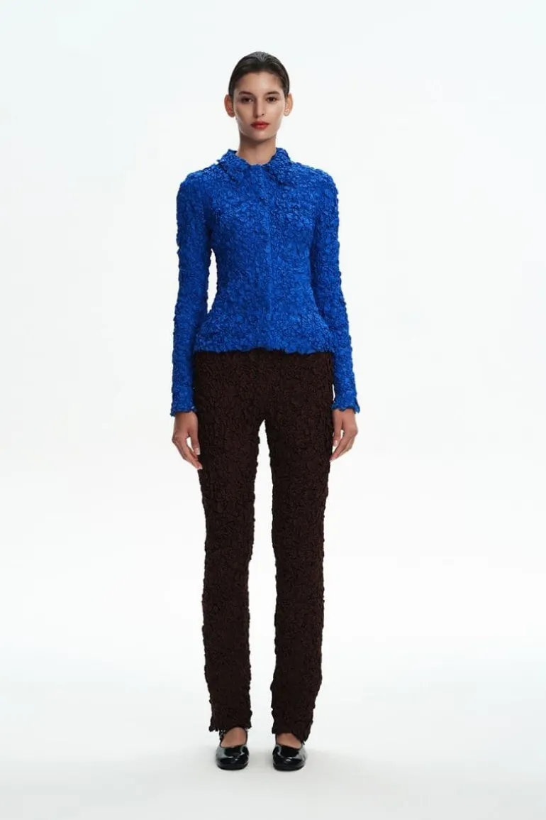 Tops<CULT MIA BLUE SMOCKED SHIRT Navy Blue