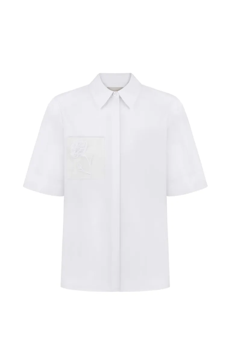 Tops<CULT MIA BLUEDOTTLE SHIRT White