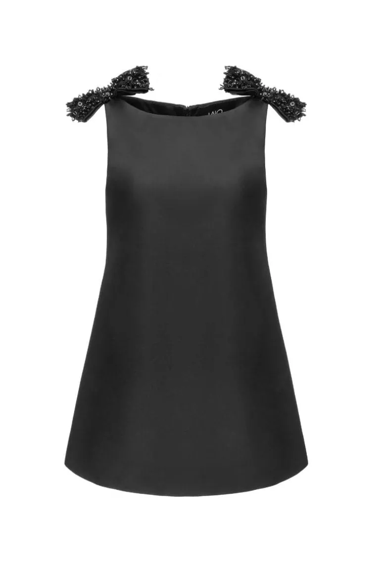 Dresses | Mini Dresses<CULT MIA BOW SHOULDER A-LINE MINI DRESS Black