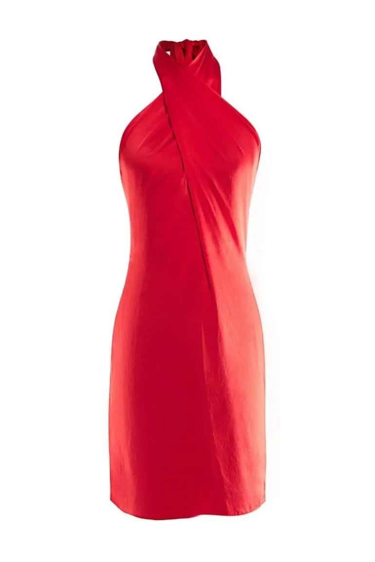 Dresses | Mini Dresses<CULT MIA BRITTANY CRISS CROSS MINI DRESS Coral