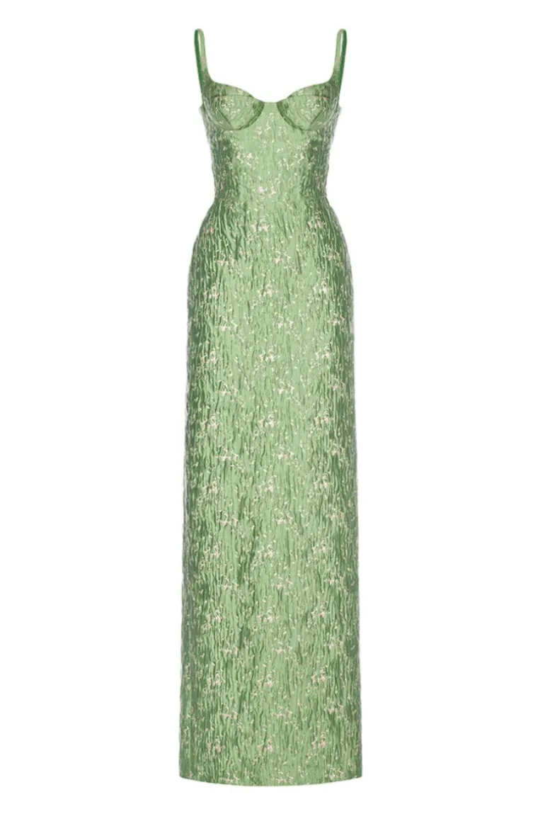Dresses<CULT MIA BROCADE BAMBOO DRESS Green