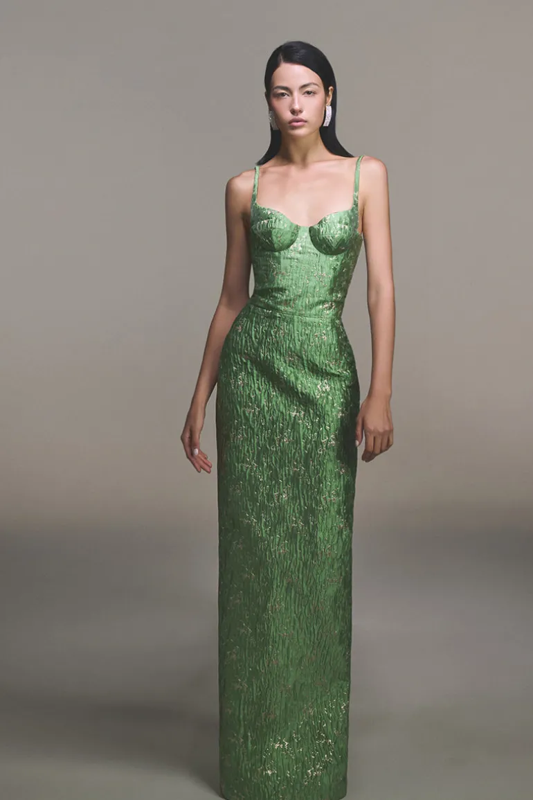 Dresses<CULT MIA BROCADE BAMBOO DRESS Green