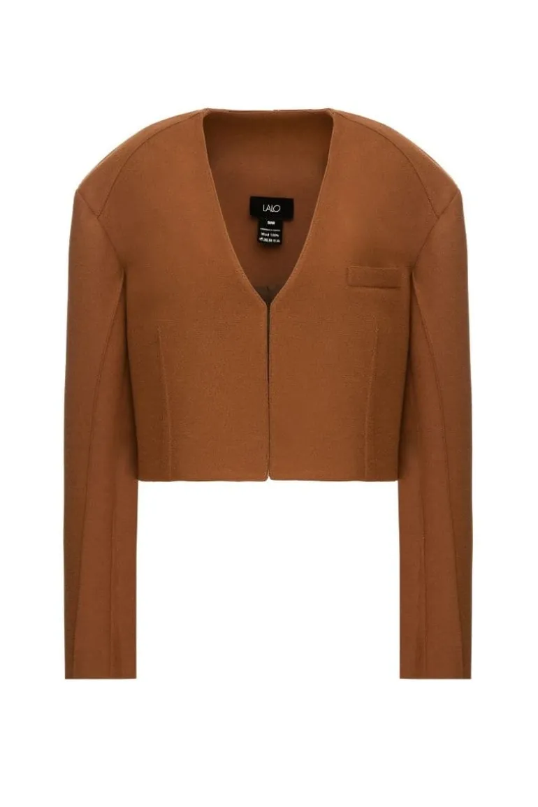 Jackets<CULT MIA CROPPED JACKET Brown