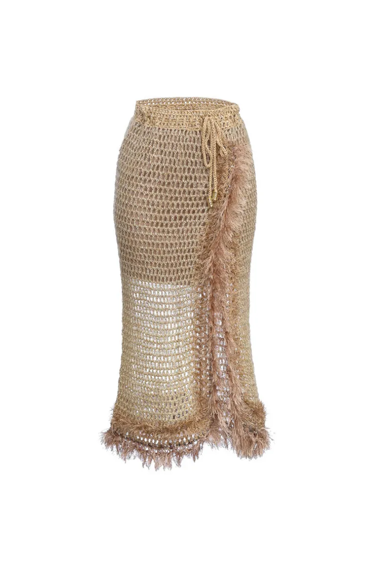 Skirts<CULT MIA HANDMADE KNIT SKIRT Brown