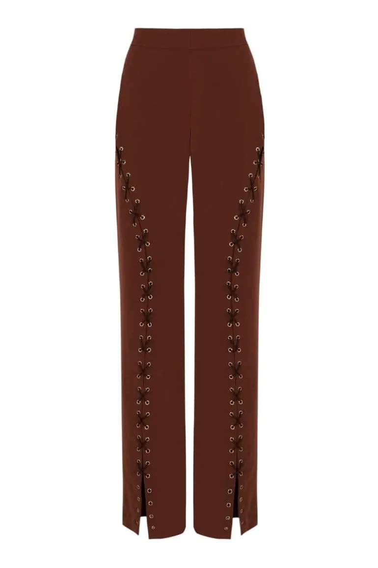 Pants<CULT MIA OPENING TIE PANTS Brown
