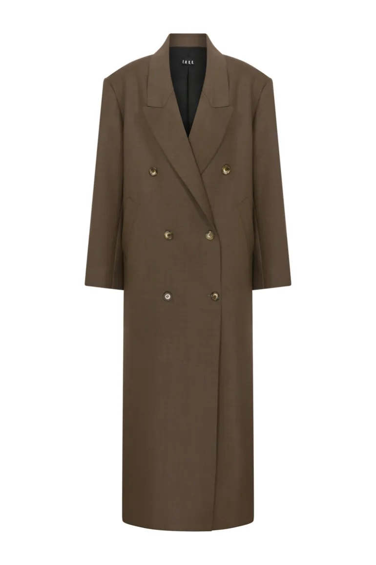 Coats<CULT MIA OVERSIZED DOUBLE BREASTED WOOL COAT Brown
