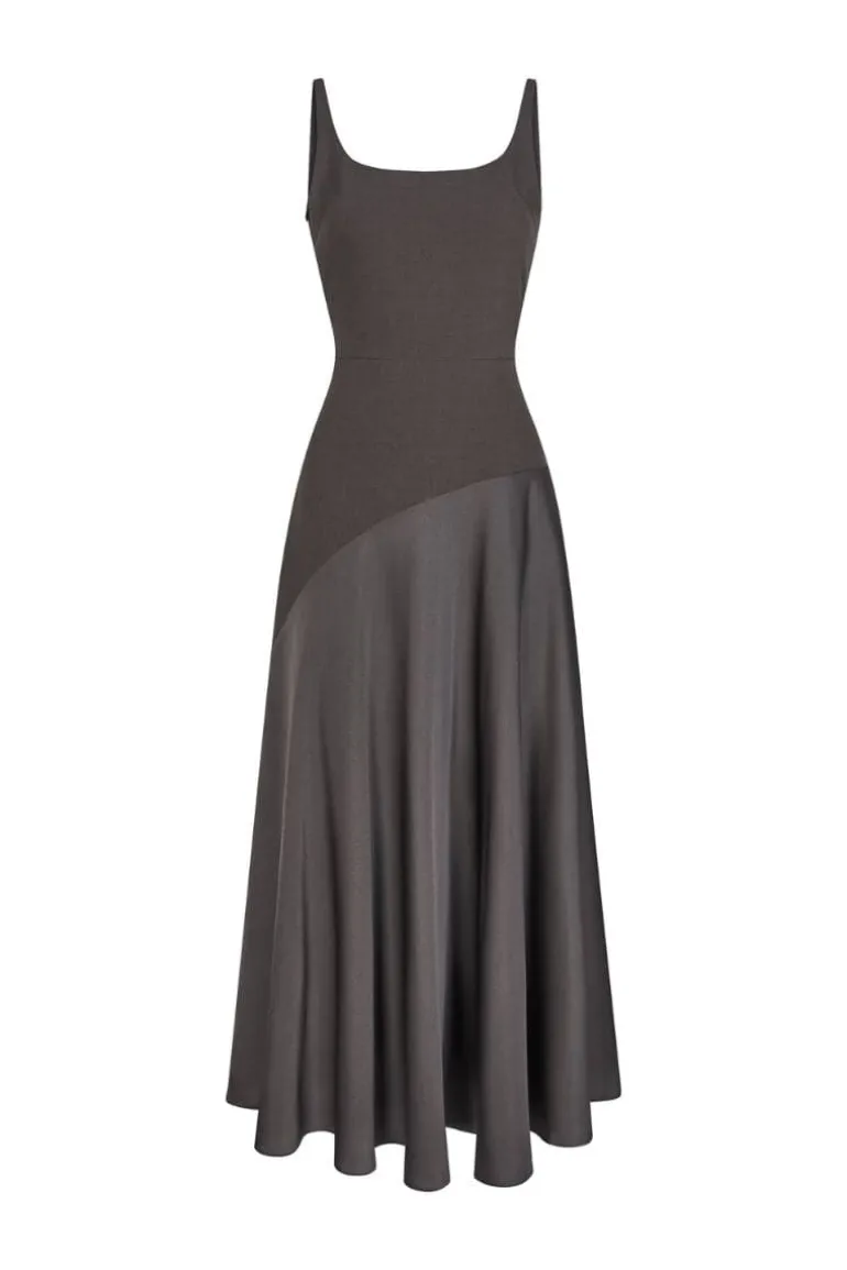 Dresses | Midi Dresses<CULT MIA SLIT CURVE MIDI DRESS Brown