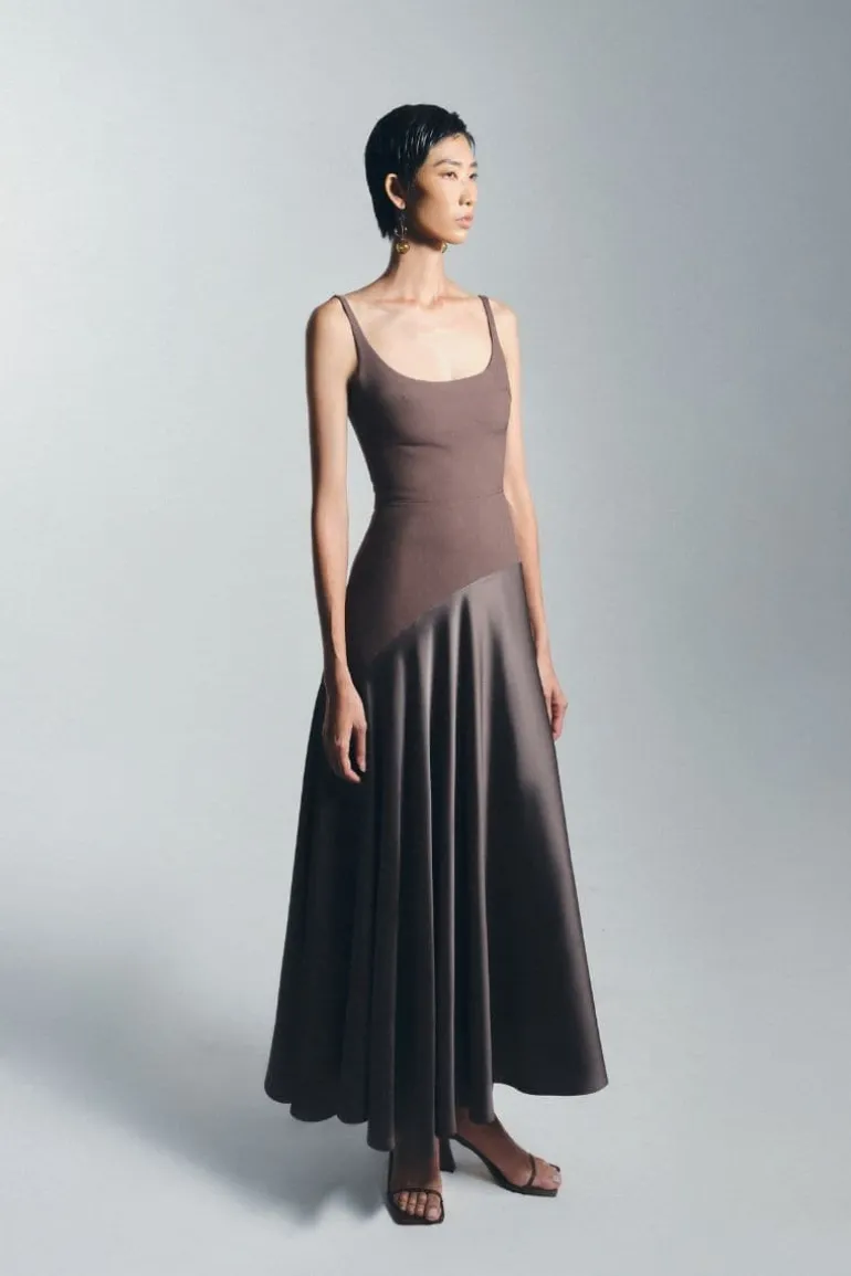 Dresses | Midi Dresses<CULT MIA SLIT CURVE MIDI DRESS Brown