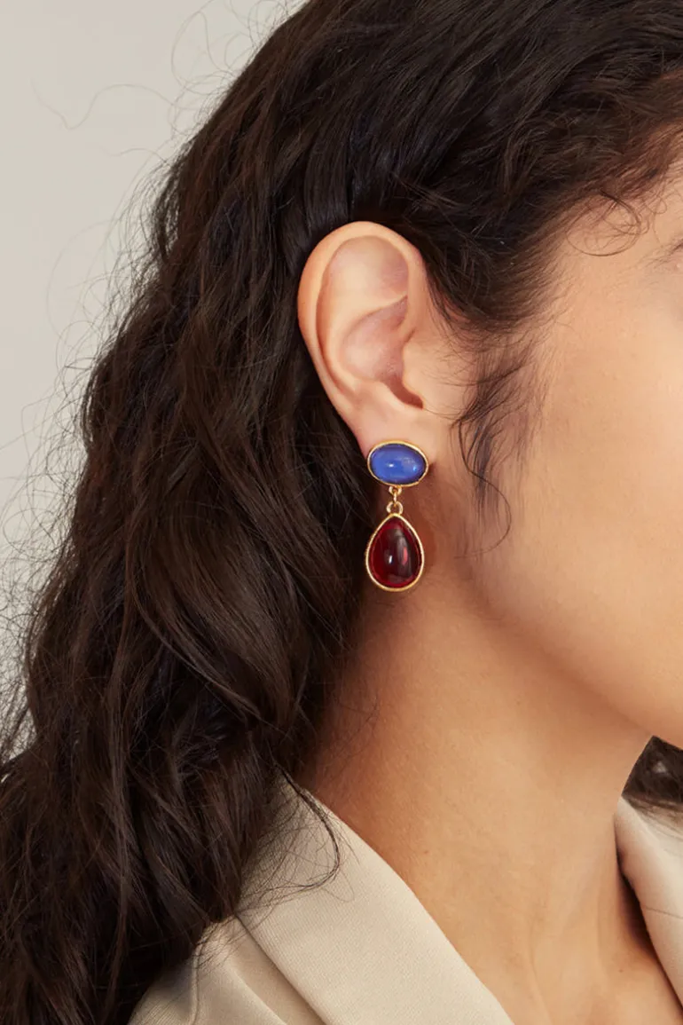 Earrings<CULT MIA CALLA EARRINGS Gold & Multicolor