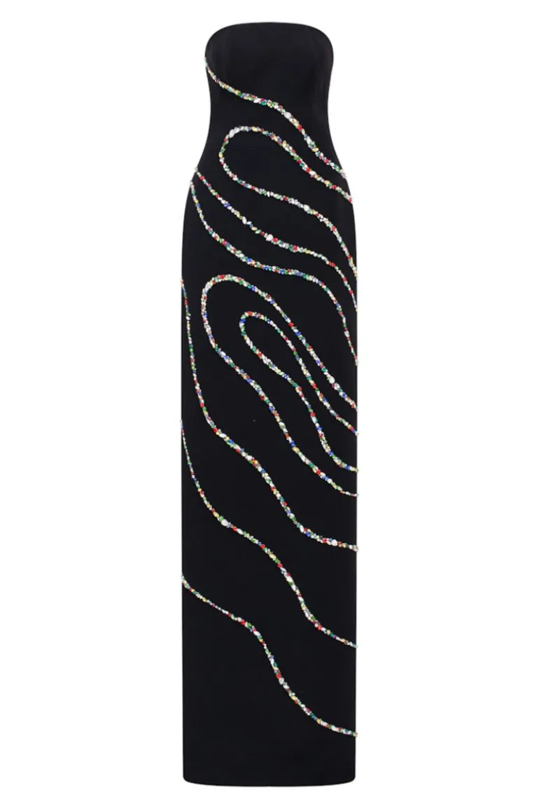 Dresses<CULT MIA CALLIOPE CREPE BODYCON MAXI DRESS Black