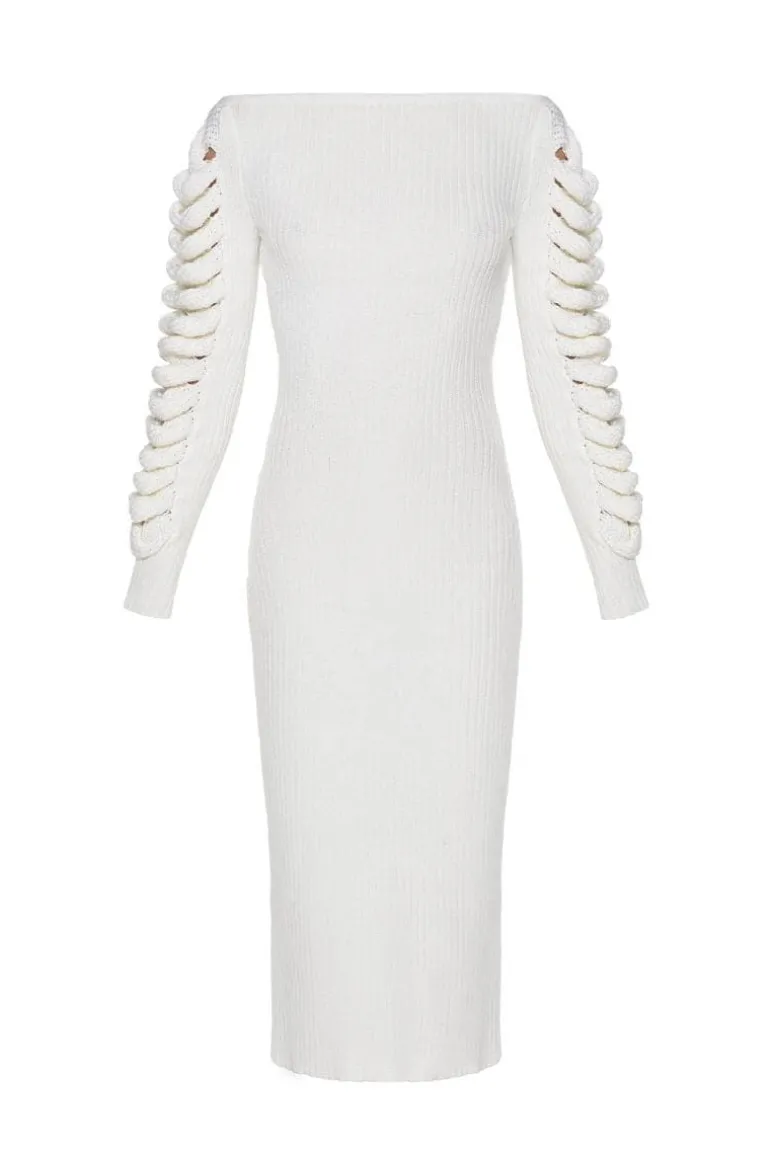 Dresses | Midi Dresses<CULT MIA CAMELLIA KNITTED MIDI DRESS White