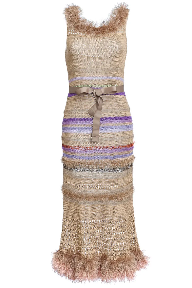 Dresses | Midi Dresses<CULT MIA CAMILA MULTICOLOR HANDMADE KNIT DRESS Brown