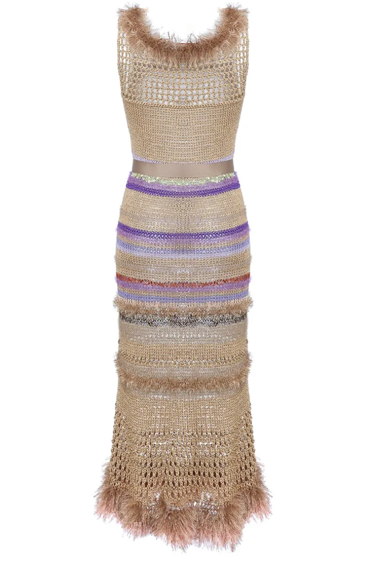 Dresses | Midi Dresses<CULT MIA CAMILA MULTICOLOR HANDMADE KNIT DRESS Brown