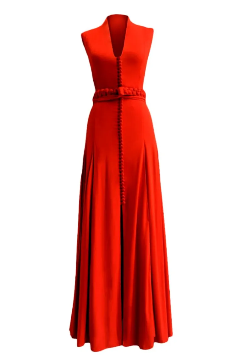 Dresses<CULT MIA CARMEN V-NECK MAXI DRESS Brick
