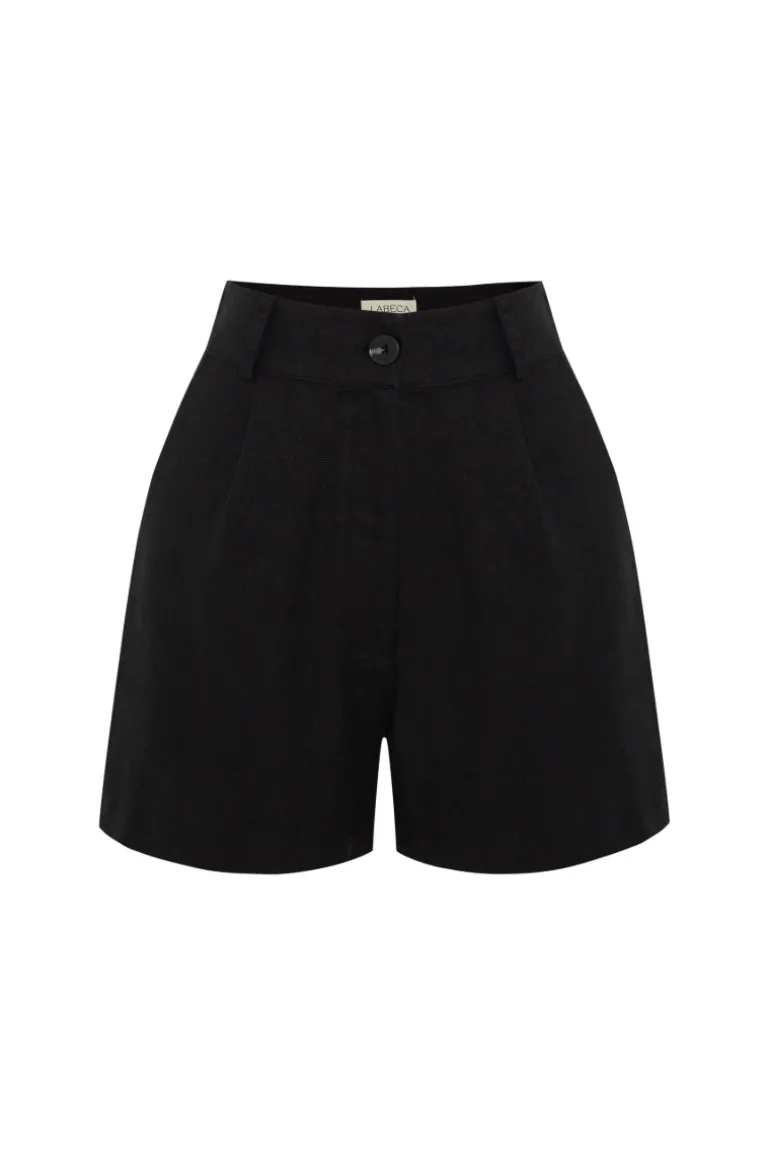 Pants<CULT MIA CASSIE LINEN ROLLED SHORTS Black