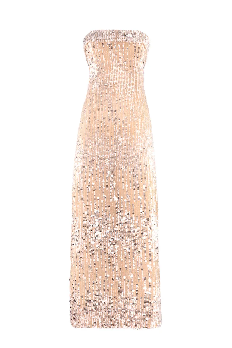 Dresses<CULT MIA CHAMPAGNE SEQUIN DRESS Neutral