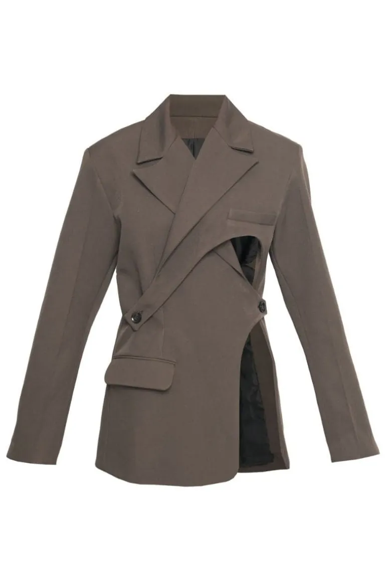 Jackets<CULT MIA CHARCOAL DOUBLE BREASTED TAILORED SUIT JACKET Cedar