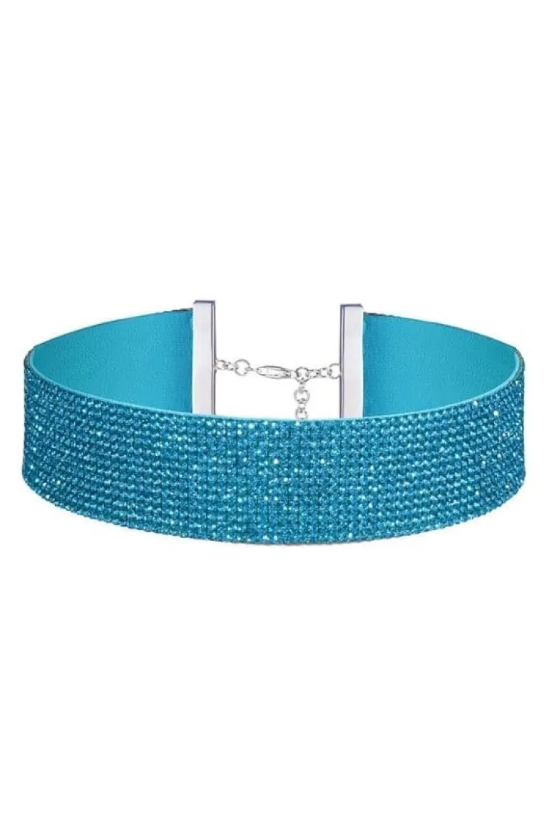 Necklaces<CULT MIA CHARLOTTE CRYSTAL-EMBELLISHED CHOKER Aquamarine Blue