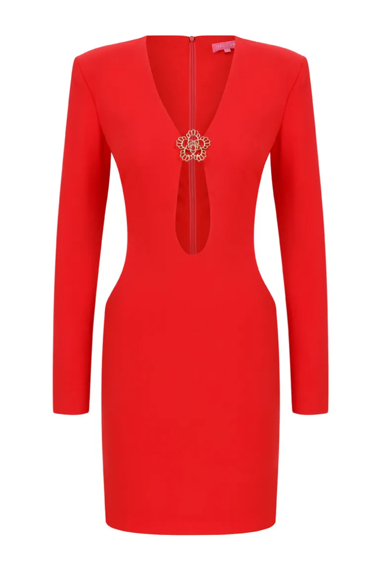 Dresses | Mini Dresses<CULT MIA CHERRY BLISS OPEN-WAIST MINI DRESS Red