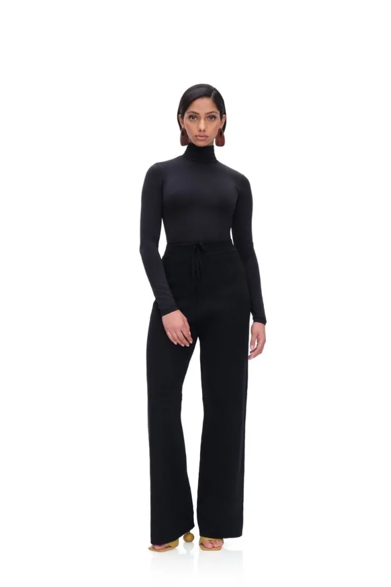 Tops<CULT MIA COLLO TURTLENECK MESH BODYSUIT IN ONYX