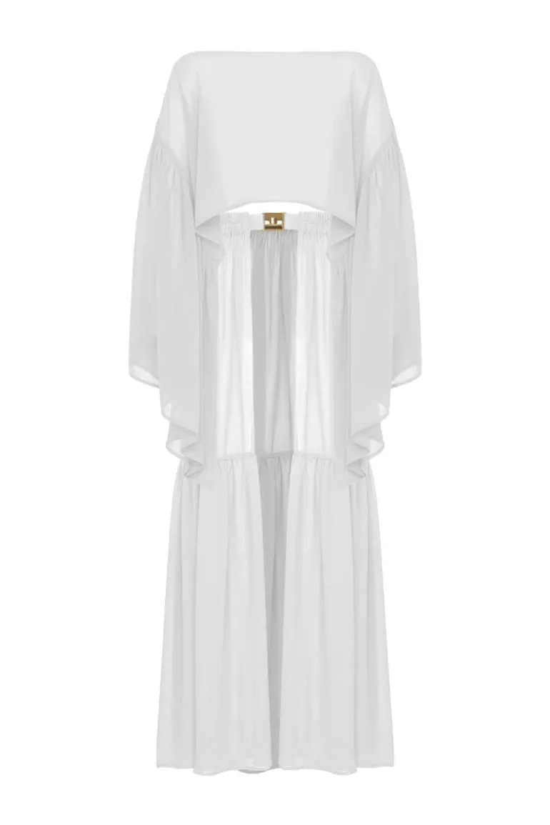 Swimwear<CULT MIA COMELY TWO-PIECE BEACH OVERLAY White