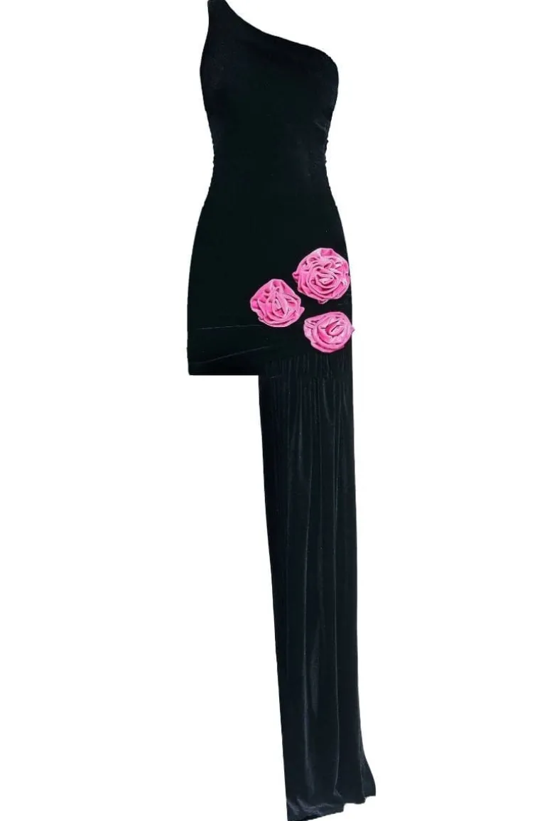 Dresses | Midi Dresses<CULT MIA CONNAUGHT ONE-SHOULDER MINI DRESS Black/Pink