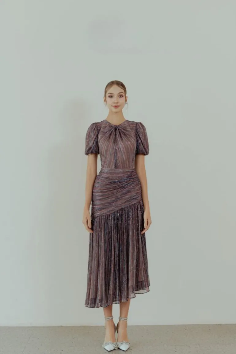 Dresses | Midi Dresses<CULT MIA CORAL MIDI DRESS Metallic Pink