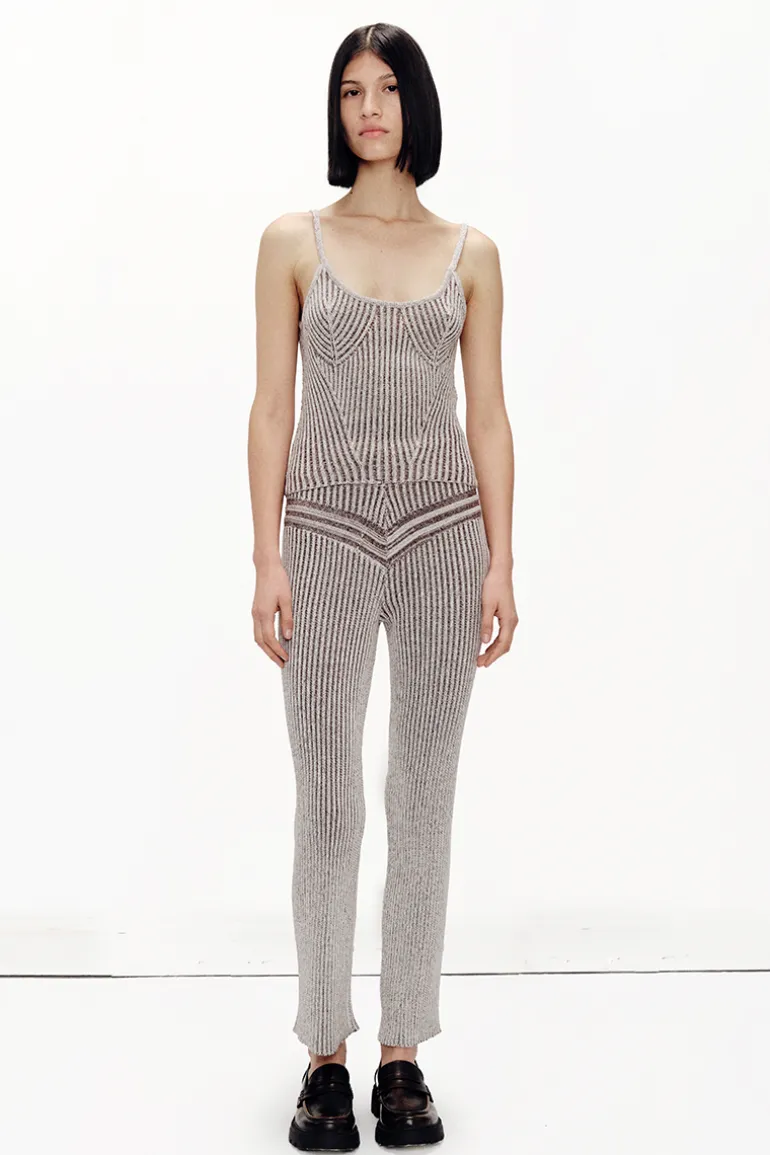 Tops<CULT MIA CORRIENTE IVORY BROWN TOP Grey