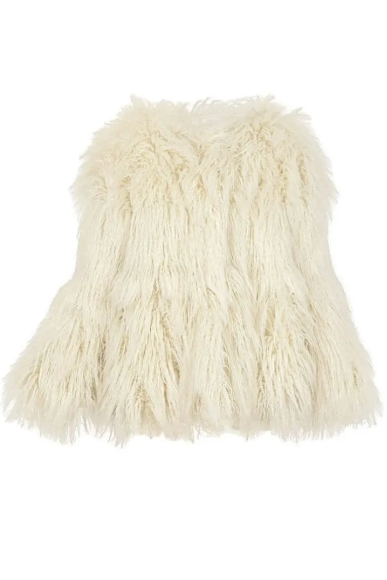Jackets<CULT MIA CREAM FAUX FUR JACKET Creme