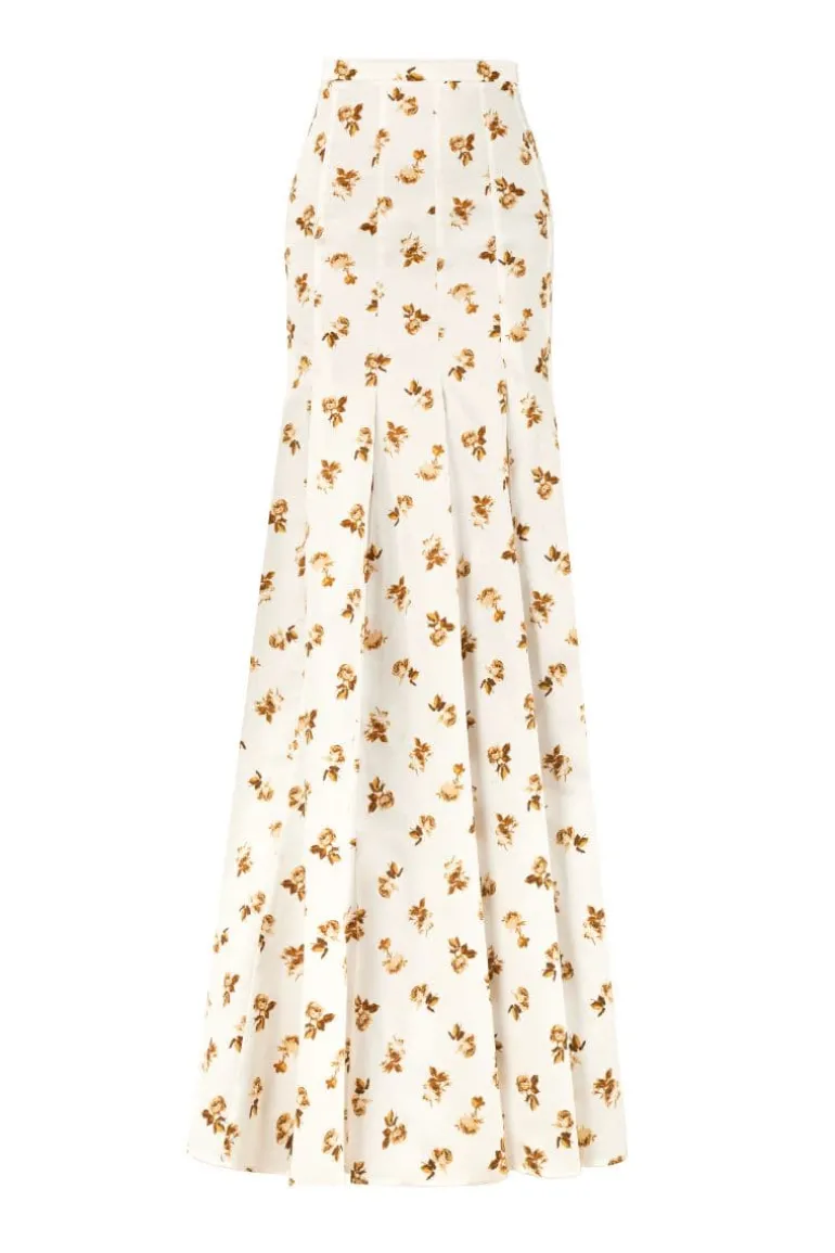 Skirts<CULT MIA FLORAL MAXI SKIRT Creme White