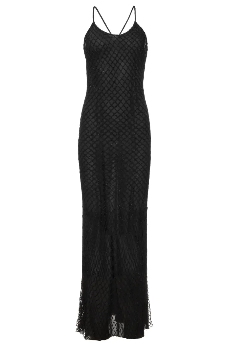 Dresses<CULT MIA CROCHETED COTTON-BLEND MAXI DRESS Black