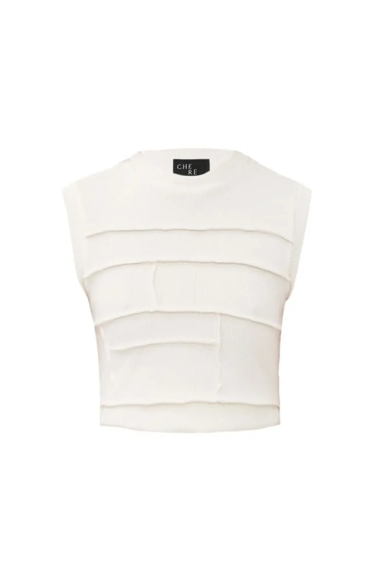 Tops<CULT MIA CROPPED PATCHWORK TOP