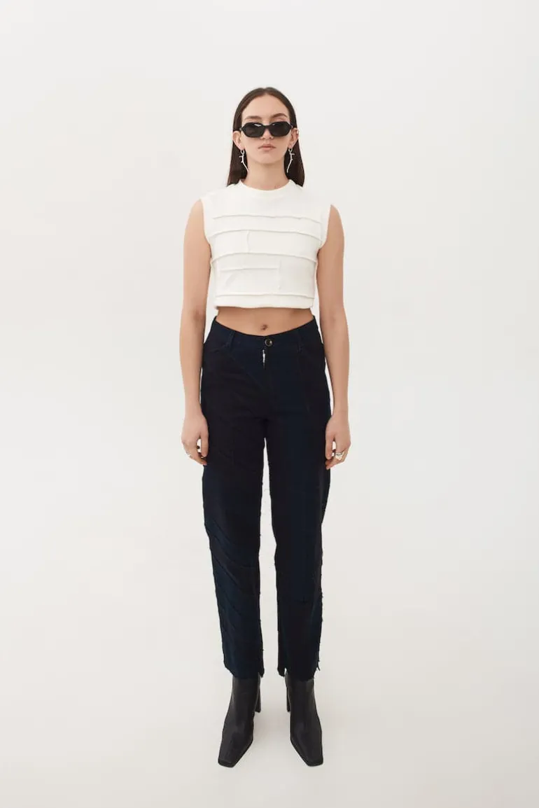 Tops<CULT MIA CROPPED PATCHWORK TOP