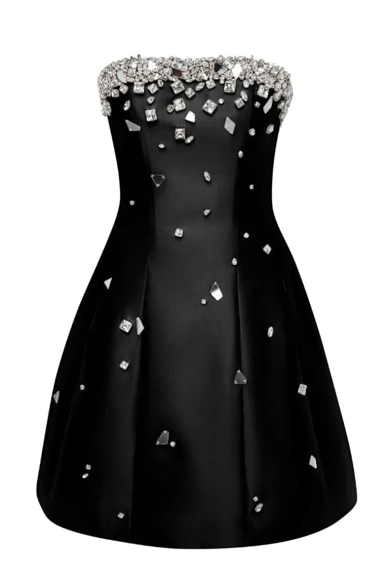 Dresses | Mini Dresses<CULT MIA CRYSTAL-EMBELLISHED MINI DRESS Black