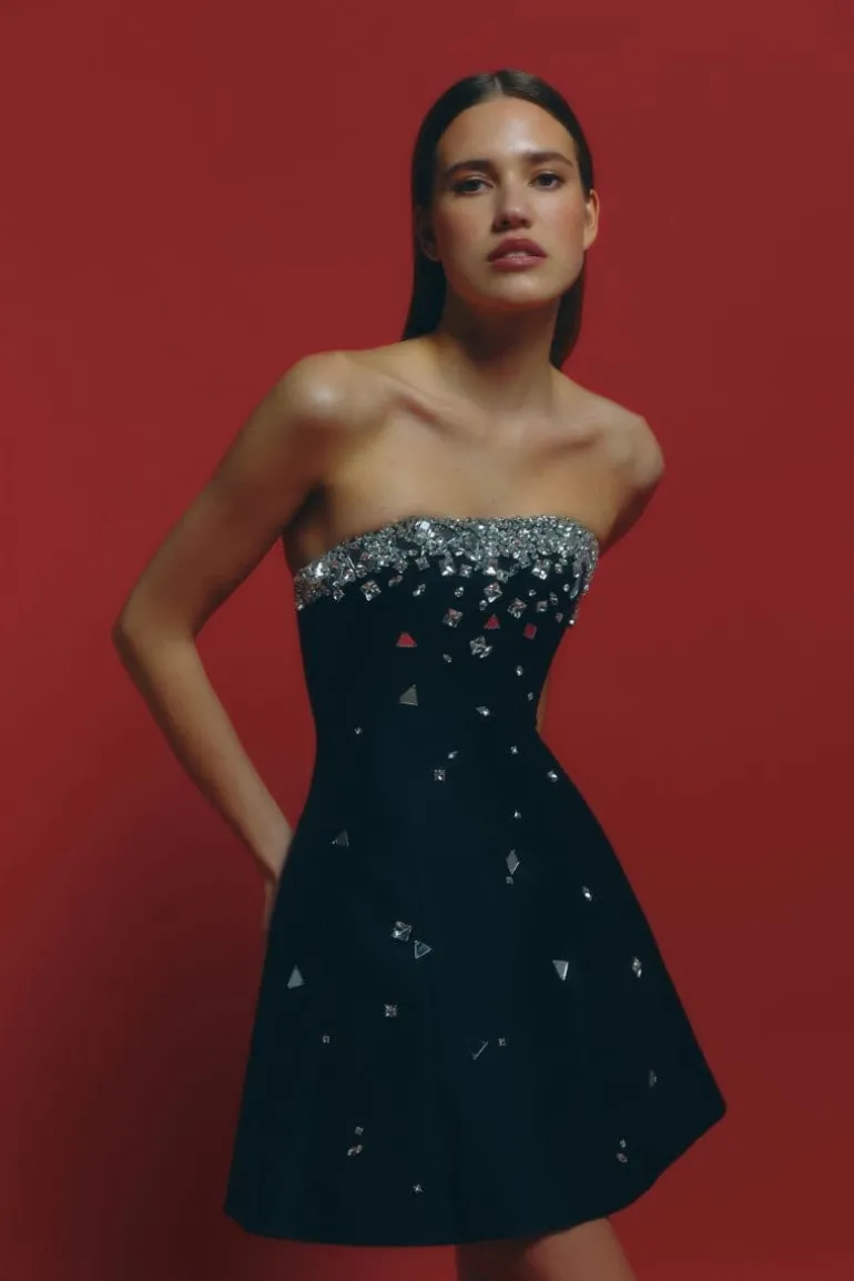 Dresses | Mini Dresses<CULT MIA CRYSTAL-EMBELLISHED MINI DRESS Black