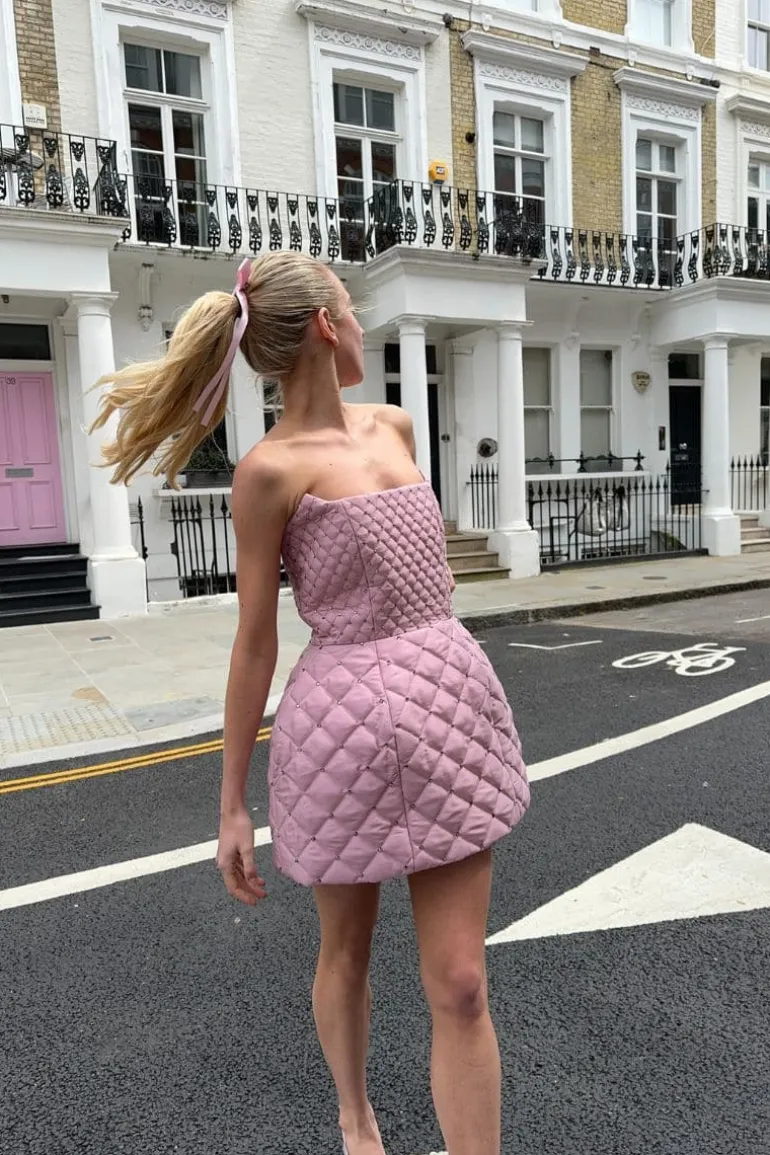 Dresses | Mini Dresses<CULT MIA X COMPTE SPAIN QUILTED MINI DRESS IN PINK Baby Pink