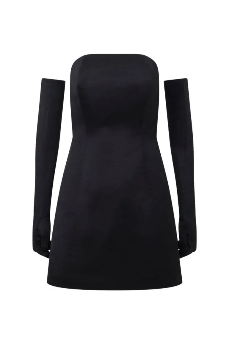 Dresses | Mini Dresses<CULT MIA CUPID SATIN MINI DRESS & GLOVES Black