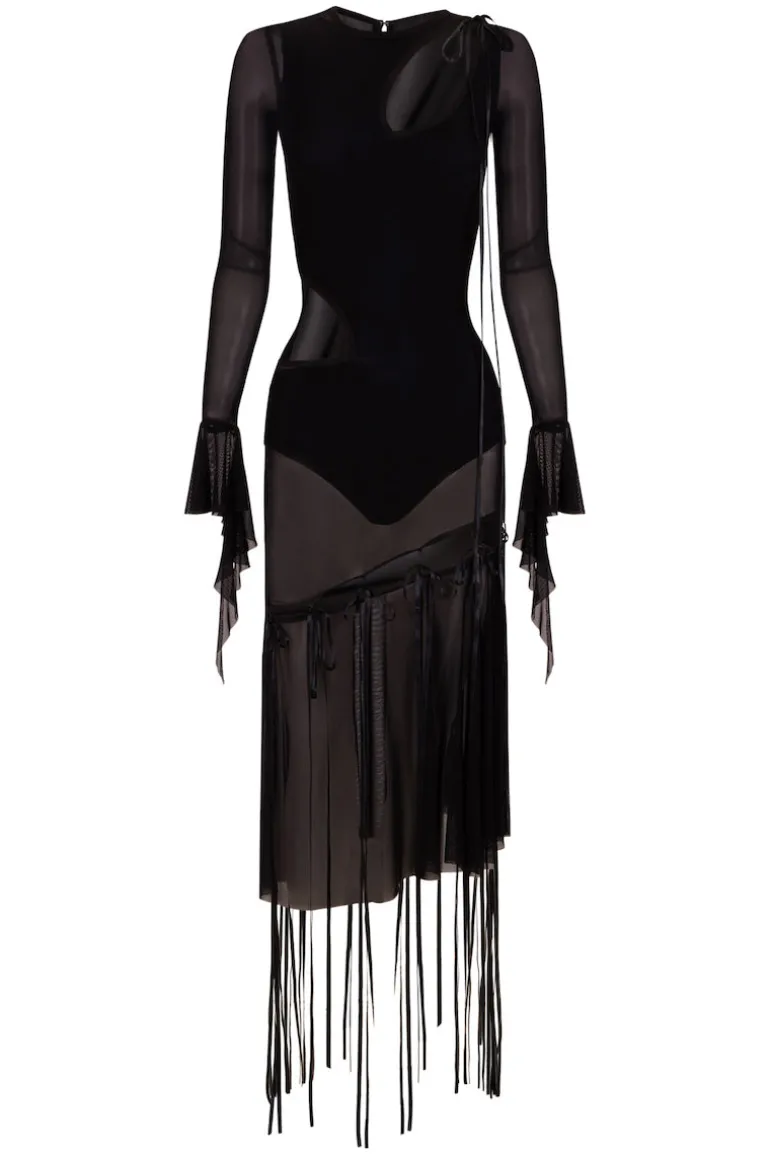 Dresses | Midi Dresses<CULT MIA CUT-OUT LINGERIE DRESS Black