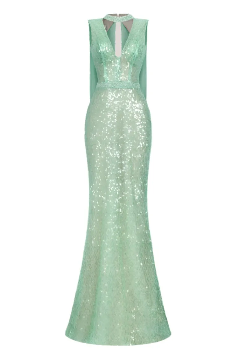 Dresses | Midi Dresses<CULT MIA CUTOUT SEQUIN DRESS IN MINT Green Mint