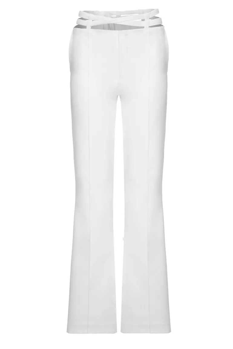 Pants<CULT MIA CUT-OUT TAILORED PANTS White